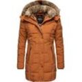 Wintermantel MARIKOO "Lieblings Jacke" Gr. M (38), braun (zimt), Damen, Oberstoff: 100% Polyester, Futter: 100% Polyester, Wattierung: 100% Polyester, Ärmelfutter: 100% Polyester, Kunstpelz: 90% Polyacryl, 10% Polyester, Mäntel, stylischer Winter Steppmantel m. Kunstpelz-Kapuze