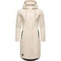 Kurzmantel RAGWEAR "Letti Long" Gr. 4XL (48), beige, Damen, Obermaterial: 54% Polyester, 41% Baumwolle, 5% Viskose, Mäntel, Übergangsjacke aus Fleece mit Kapuze