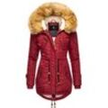 Wintermantel NAVAHOO "La Viva", Damen, Gr. S (36), rot (blutrot), Obermaterial: 100% Nylon, Futter: 100% Polyester, Wattierung: 100% Polyester, Ärmelfutter: 100% Polyester, Kunstfell: 90% Polyacryl, 10% Polyester, casual, figurbetont ca. Mitte Oberschenkel, hoch geschlossener Ausschnitt, Langarm Ärmel ohne Ärmelschlitz Rippstrickbündchen, Mäntel, hochwertiger Winterparka mit großem Kunstfell