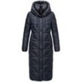 Steppmantel NAVAHOO "Waffelchen" Gr. M (38), blau (navy) Damen Mäntel Fashion Wintermantel mit Gehschlitzen und Kapuze