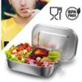 Edelstahl Brotdose auslaufsicher Lunchbox Metall Dichte Bento Box Fassungsvermögen mit Fächern für Wandern Reisen/Arbeit/Schulkinder und Erwachsen