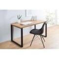 Design Schreibtisch OAK DESK 120cm Eiche Vintage Metallgestell schwarz