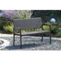 Gartenbank GARDEN PLEASURE "Sanremo", braun (dunkelbraun), B:118cm H:87cm T:60cm, Metall, Geflecht Rattan, Sitzbänke