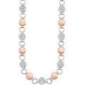 Collier S.OLIVER "9239436" Halsketten Gr. Edelstahl, Länge: 45 cm Breite: 7 mm, rosegold (silberfarben, roségoldfarben, kristallweiß) Damen mit Kristallstein