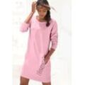 Sweatkleid BENCH. LOUNGEWEAR Gr. 32/34, N-Gr, rosa (rosa, schwarz) Damen Kleider mit seitlichem Logoprint