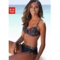 Bügel-Bikini BUFFALO Gr. 38, Cup F, schwarz (schwarz, bedruckt) Damen Bikini-Sets mit höher geschnittener Hose