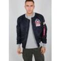 Bomberjacke ALPHA INDUSTRIES "Alpha Industries Men - Bomber Jackets MA-1 LW Mission To Mars" Gr. XL, blau (rep.blau), Herren, Shell/Lining: 100% Nylon, Jacken