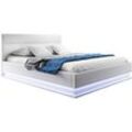 Mb Moebel - Polsterbett mit Bettkasten mit Matratze Bettgestell Bett Doppelbett mit led Beleuchtung Bettkasten Bett Holzstruktur mit Kunstlederbezug