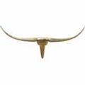 FineBuy Deko Geweih Bull M Aluminium Design Hörner 100cm Wanddekoration Gold