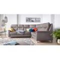 Ecksofa SIT & MORE "Boccaccio L-Form", grau (hellgrau), B:265cm H:104cm T:215cm, Kunstleder SOFTLUX, Luxus-Microfaser (90% Polyester, 10% Polyamid), Flachgewebe (100% Polyester), Sofas, mit Federkern und Kopfteilverstellung, wahlweise mit Bettfunktion