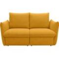 Schlafsofa LOOKS BY WOLFGANG JOOP "LOOKS XII", orange (mango), B:180cm H:100cm T:97cm, 92% Polyester, 8% Nylon, Sofas, mit Bettfunktion, Kissenoptik, Boxspring-Polsterung