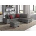 Ecksofa SIT & MORE "Luxor L-Form", grau, B:259cm H:82cm T:224cm, Luxus-Microfaser ALTARA NUBUCK (100% Polyester), Soft clean (98% Polyester, 2% Polyamid), Struktur fein (100% Polyester), Sofas, wahlweise mit Bettfunktion, Stauraum und Kopfteilverstellung