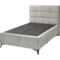 Boxspringbett ED EXCITING DESIGN "Navarra" Komplettbetten Gr. Microvelours ohne Matratze, ohne Topper, Liegefläche B/L: 140cm x 200cm, kein Härtegrad / ohne Matratze, weiß (silber) wahlweise mit Matratze