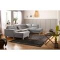 Wohnlandschaft HOME AFFAIRE "Navan, U-Form", silber, B:313cm H:85cm, Sofas, Wohnlandschaft, wahlweise mit Bettfunktion und Kopfstütze