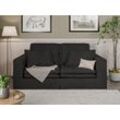 3-Sitzer HOME AFFAIRE "ALISSAS BIS mit vielen Kissen, Biesen an den Kissen", schwarz, B:196cm H:95cm T:108cm, 92% Polyester, 8% Nylon, Sofas, Hussen-Optik, kleine Taschen an der Seite zum Verstauen