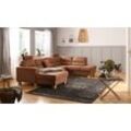 Wohnlandschaft HOME AFFAIRE "Navan, U-Form", braun (zimt), B:313cm H:100cm, Sofas, Wohnlandschaft, wahlweise mit Bettfunktion und Kopfstütze