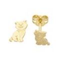 Paar Ohrstecker JOBO "Katze", gold (gelbgold 333), Ohrringe, Damen, Gelbgold 333, 333 Gold