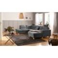 Wohnlandschaft HOME AFFAIRE "Navan, U-Form", grau (dunkelgrau), B:313cm H:100cm, Sofas, Wohnlandschaft, wahlweise mit Bettfunktion und Kopfstütze