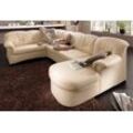 Wohnlandschaft DOMO COLLECTION "Papenburg U-Form", beige (natur), B:297cm H:84cm T:180cm, Struktur ( 90% Polyester, 10% Polyacryl), Microfaser PRIMABELLE (100% Polyester), Kunstleder SOFTLUX, Luxus-Microfaser (100% Polyester), Sofas, in großer Farbvielfalt, wahlweise mit Bettfunktion