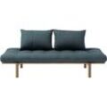 Daybett KARUP DESIGN "Pace", blau (petrolblau), B:200cm H:37cm L:200cm, Daybetten, aus massiven Kiefernholz, inkl. Futonmatratze