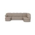 Wohnlandschaft DOMO COLLECTION "Pegnitz U-Form", beige, B:292cm H:82cm T:180cm, 100% Polyester, Sofas, wahlweise mit Bettfunktion