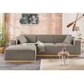 Ecksofa HOME AFFAIRE "Terry L-Form" Sofas Gr. B/H/T: 274cm x 75cm x 165cm, Struktur fein, Recamiere links, Ecksofa frei im Raum stellbar, braun Ecksofa Möbel Polstermöbel Sofas mit offener Kedernaht und Holzuntergestell