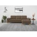 Ecksofa SIT & MORE "Westham L-Form", braun (coffee), B:275cm H:88cm T:172cm, 100% Polyester, Sofas, mit Recamiere, mit oder ohne Bettfunktion, Bettkasten, Füße Eiche