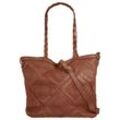 Shopper SAMANTHA LOOK, Damen, Gr. B/H/T: 33cm x 30cm x 15cm onesize, braun (cognac), Leder, Taschen, echt Leder, Made in Italy