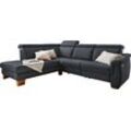 Ecksofa HOME AFFAIRE "Konstanz L-Form", grau (anthrazit), B:280cm H:92cm T:232cm, Luxus-Microfaser Lederoptik: 100% Polyester, Leder u00bbDicklederu00ab: 100% Pigmentiertes Leder (zertifiziert mit dem Blauen Engel), Reibechtheit 4, Lichtechtheit 5;, Sofas, mit vollmotorischer Relaxfunktion; incl. Kopfteilverstellung