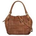 Shopper SAMANTHA LOOK Gr. B/H/T: 30cm x 30cm x 20cm onesize, braun (cognac), Damen, Leder, unifarben, leicht glänzend, Taschen, echt Leder, Made in Italy