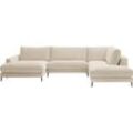 Wohnlandschaft INOSIGN "Downtown XXL B/T/H: 341/223/84 cm Loungemöbel zum Relaxen", beige (natur), B:341cm H:84cm T:223cm, 88% Polyester, 12% Polyacryl, Sofas, weicher Sitzkomfort, Cord-Bezug, weicher Sitzkomfort U-Form