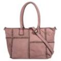 Shopper SAMANTHA LOOK Gr. B/H/T: 48cm x 28cm x 15cm onesize, rosa (alt, rosa), Damen, Leder, unifarben, leicht glänzend, Taschen, echt Leder, Made in Italy