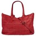 Shopper SAMANTHA LOOK Gr. B/H/T: 48cm x 30cm x 13cm onesize, rot, Damen, Leder, unifarben, leicht glänzend, Taschen, echt Leder, Made in Italy