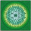 Leinwandbild ARTLAND "Blume des Lebens 3" Bilder Gr. B/H: 100 cm x 100 cm, Muster quadratisch, 1 St., grün Leinwandbilder auf Keilrahmen gespannt