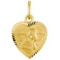 Ketten-Anhänger AMOR "Angel Heart, 2013493", gold (gelbgoldfarben), Schmuckanhänger, Damen, Gelbgold 375, 0,58 g, Made in Germany