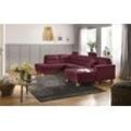 Wohnlandschaft HOME AFFAIRE "Navan, U-Form", rot, B:313cm H:100cm, Sofas, Wohnlandschaft, wahlweise mit Bettfunktion und Kopfstütze