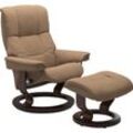 Relaxsessel STRESSLESS "Mayfair", braun (sand dinamica), B:75cm H:99cm T:73cm, Leder BATICK: BATICK ist ein leicht korrigiertes, durchgefärbtes und genarbtes Möbelleder, bei dem die meisten Unebenheiten und Spuren in der Regel entfernt wurden., Leder PALOMA: PALOMA ist ein durchgefärbtes Semianilin-Möbelleder mit natürlicher Narbung., ROHLEDER Stoff Q2 FARON: Ein fester zuverlässiger Bouclu00e9 mi