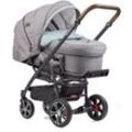 Kombi-Kinderwagen GESSLEIN "F4 Air+, schwarz/tabak, hellgrau meliert/Stern grau/mintgrün meliert" grün (schwarz, tabak, hellgrau meliert, stern grau, mintgrün meliert) Baby Kinderwagen mit Tragetasche C2 Compact; Design & Handarbeit aus Deutschland