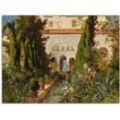 Leinwandbild ARTLAND "Der Garten des Generalife bei Granada" Bilder Gr. B/H: 80 cm x 60 cm, Garten, 1 St., grün Leinwandbilder auf Keilrahmen gespannt