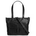 Shopper SPIKES & SPARROW Gr. B/H/T: 30cm x 23cm x 7cm onesize, schwarz, Damen, Leder, unifarben, leicht glänzend, Taschen, echt Leder