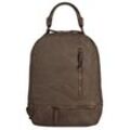 Cityrucksack SAMANTHA LOOK Gr. B/H/T: 27 cm x 36 cm x 13 cm, grau (taupe) Rucksäcke echt Leder, Made in Italy