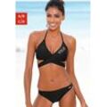 Triangel-Bikini VENICE BEACH Gr. 32, Cup A/B, schwarz Damen Bikini-Sets Ocean Blue mit Top zum Wickeln