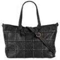 Shopper SAMANTHA LOOK Gr. B/H/T: 48cm x 30cm x 13cm onesize, schwarz, Damen, Leder, unifarben, leicht glänzend, Taschen, echt Leder, Made in Italy