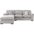 Ecksofa HOME AFFAIRE "Broughton L-Form" Sofas Gr. B/H/T: 279cm x 92cm x 178cm, Struktur, Ottomane links, blau (eis) weicher Sitzkomfort, incl. 4 Zierkissen, Keder