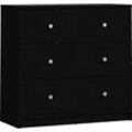 Schubkastenkommode HOME AFFAIRE Sideboards Gr. B/H/T: 72,4 cm x 68,3 cm x 30,1 cm, 3 St., schwarz Stauraum, Knopfgriffe, einfache Selbstmontage, 72,4 x 68,3 30,1 cm