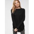 Rundhalspullover ANISTON CASUAL Gr. 34, schwarz Damen Pullover mit Rippstrick an den Seitennähten Bestseller