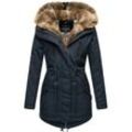 Winterjacke NAVAHOO "Diamond" Gr. L, blau (navy) Damen Jacken Designer Winterjacke mit Teddyfell gefüttert