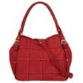 Shopper SAMANTHA LOOK Gr. B/H/T: 30cm x 30cm x 20cm onesize, rot, Damen, Leder, unifarben, leicht glänzend, Taschen, echt Leder, Made in Italy