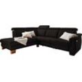 Ecksofa HOME AFFAIRE "Konstanz L-Form", braun, B:280cm H:92cm T:232cm, Luxus-Microfaser Lederoptik: 100% Polyester, Leder u00bbDicklederu00ab: 100% Pigmentiertes Leder (zertifiziert mit dem Blauen Engel), Reibechtheit 4, Lichtechtheit 5;, Sofas, mit vollmotorischer Relaxfunktion; incl. Kopfteilverstellung