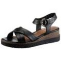 Sandalette TAMARIS Gr. 38, schwarz Damen Schuhe Sommerschuh, Sandale, Keilabsatz, mit 2 cm Plateau